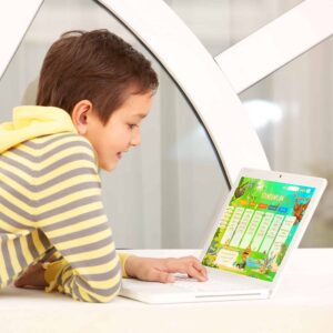 Stundenplan Dschungel bei Sonnenuntergang für Kinder am Tablet — Crealumi Dschungelabend