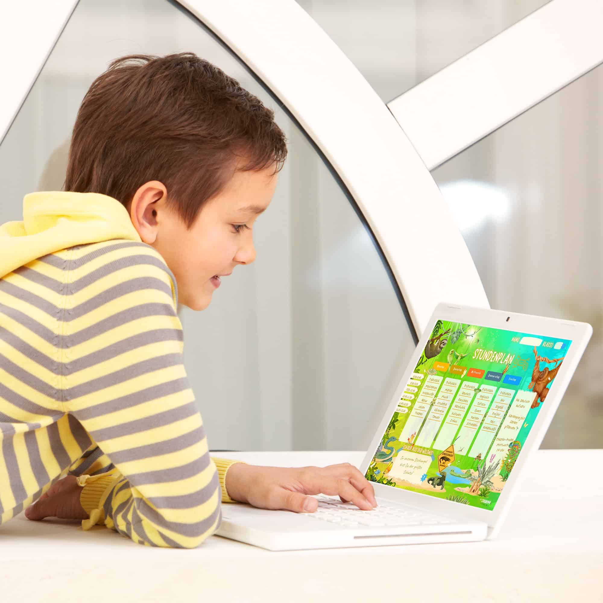 Orari di "Giungla al tramonto" per bambini su tablet — Crealumi Jungle Evening