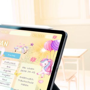Stundenplan Einhörner für Kinder Namensfeld-Detail — Crealumi Regenbogenland