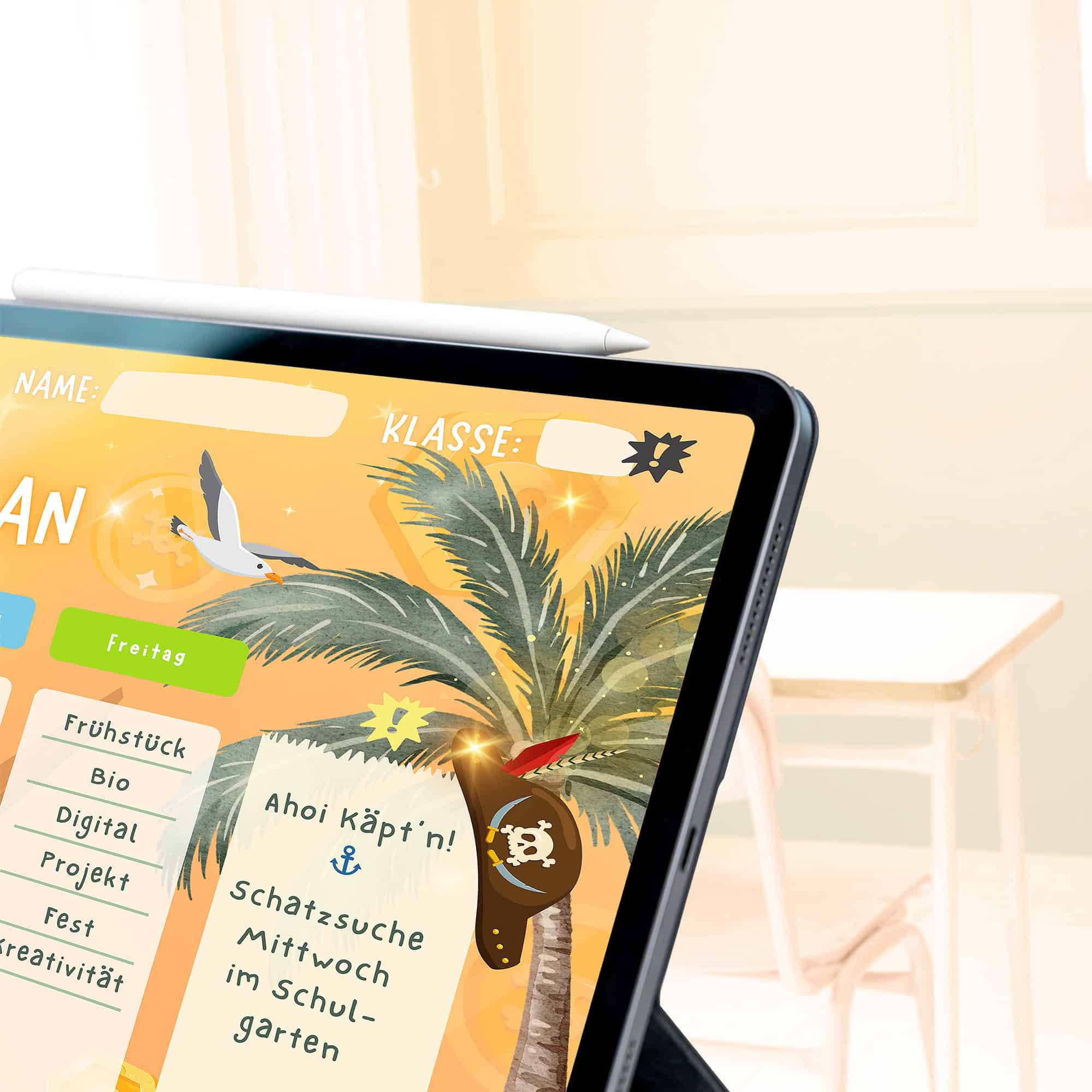 Name field of the children's timetable in pirate design — Crealumi
