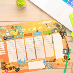 Pirate Timetable for Children on the Desk — Crealumi Gold and More