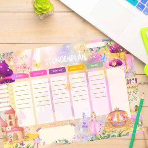 Princess timetable for children on the desk — Crealumi Dream Castle
