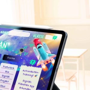 Stundenplan Weltraum für Kinder Namensfeld-Detail — Crealumi Sternenjäger