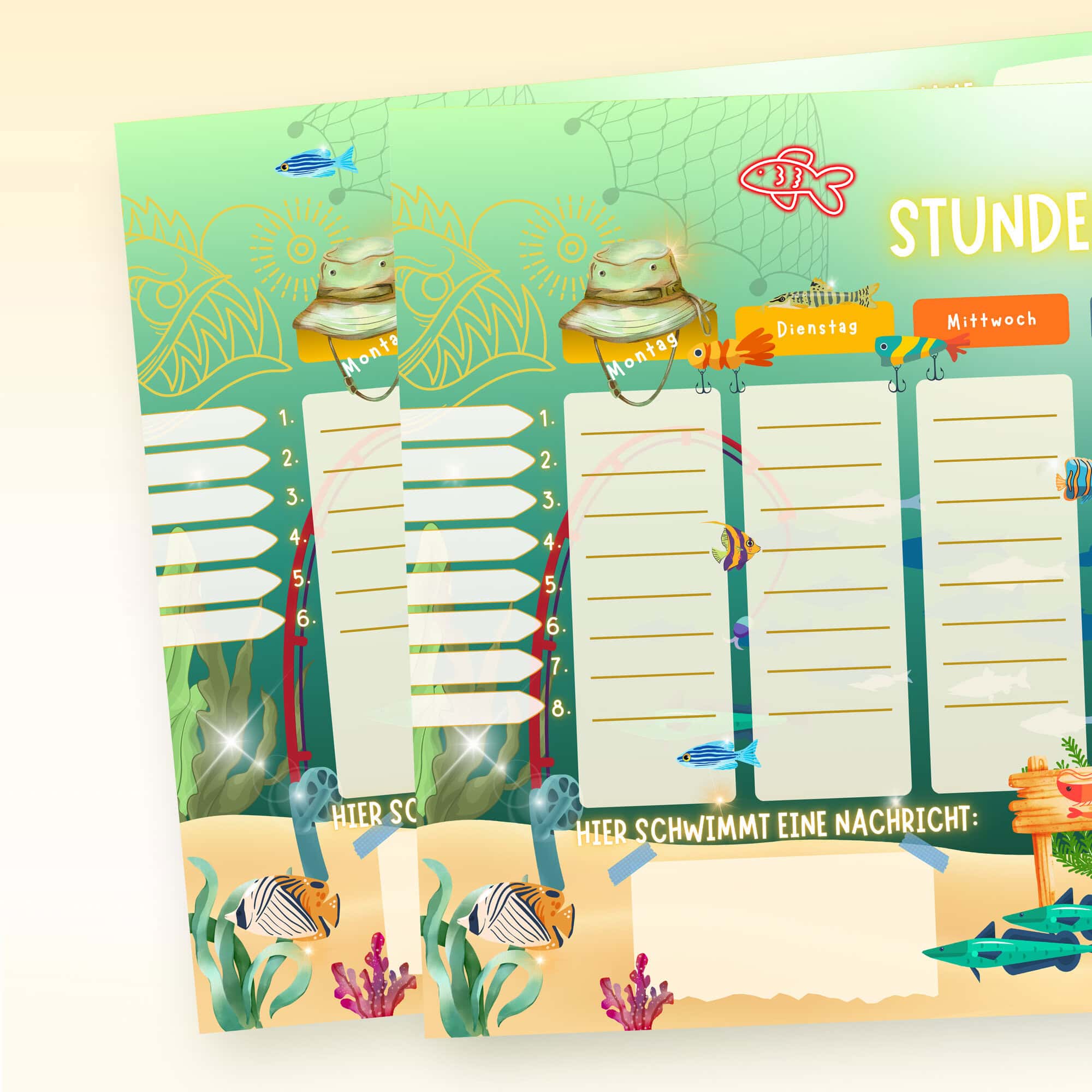 Orario di Angler's Happiness per bambini con opzioni per 6 e 8 periodi scolastici — Crealumi Angler's Happiness