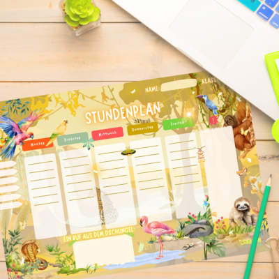 Horario de Jungle at Sunrise para niños en el escritorio — Crealumi Jungle Morning