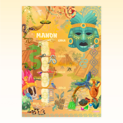 Poster di crescita per bambini con design azteco - Crealumi
