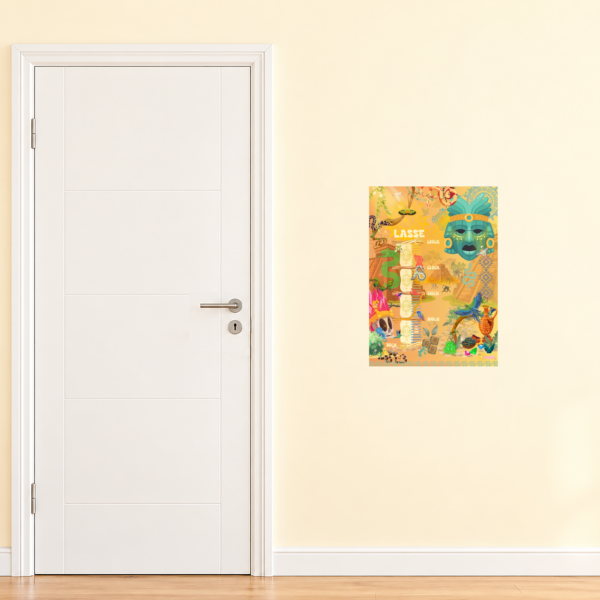 Poster di crescita per bambini con design azteco, da posizionare accanto a una porta per un confronto delle dimensioni - Crealumi