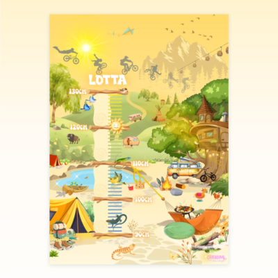 Poster di crescita per bambini con tema campeggio - Crealumi