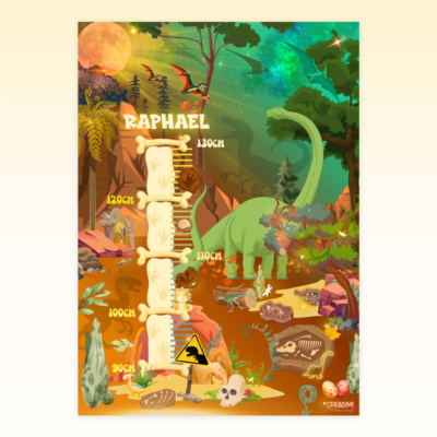 Poster di crescita a tema dinosauri per bambini - Crealumi