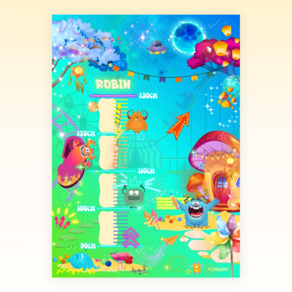 Poster di crescita a tema mostri per bambini - Crealumi