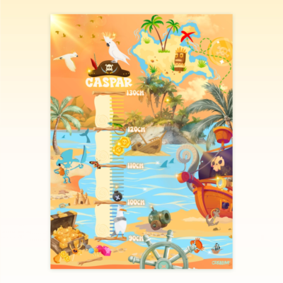 Poster di crescita a tema pirati per bambini - Crealumi