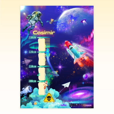 Poster di crescita per bambini con design spaziale - Crealumi