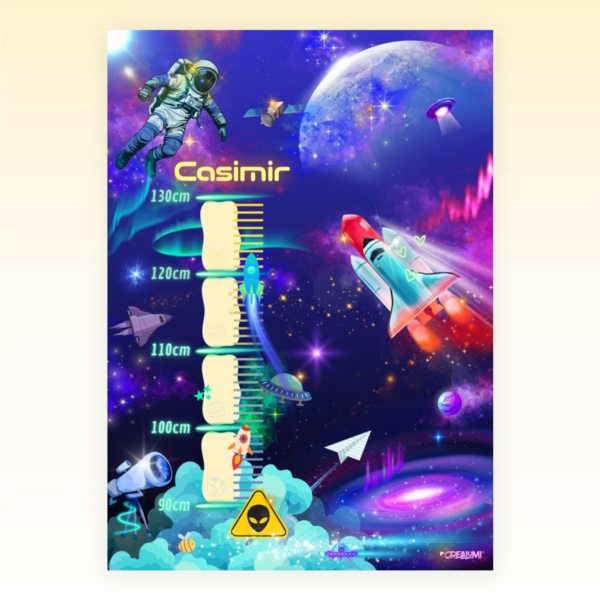 Poster di crescita per bambini con design spaziale - Crealumi